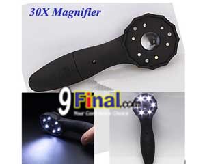 Jewelly Magnifier 30x 20mm Black with 6 LED Adjust light 2 Step - ꡷ٻ ͻԴ˹ҵҧ