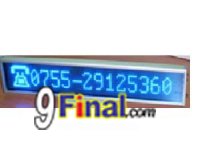 LED Message Board B16128 Series Size 338 mm*54mm*15mm Support THAI (Blue Color) with Clock & Counter