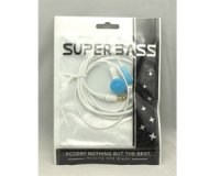 EarPhone Super Bass (no mic) ( white+cyan Color)