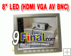 Super 8" TFT LED CCTV Monitor ( VGA+BNC+HDMI,AV) Model 808HD