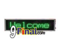 LED Message Board B16128APG Series Size 338 mm*54mm*15mm Support THAI (Green Color) with Clock & Counter