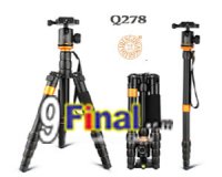 QZSD Q278 Lightweight Compact Tripod Monopod & Professional Ball Head