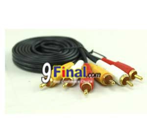 Gold-plated AV Cable 3 RCA TO 3 RCA Composite Audio Male - Male AV Cable - ꡷ٻ ͻԴ˹ҵҧ