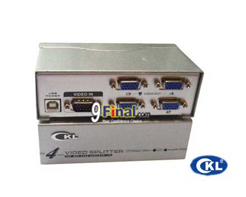 CKL 4 port VGA Splitter CKL-94A Band width 250 Mhz max Resolution 1920*1,440 - คลิ๊กที่รูป เพื่อปิดหน้าต่าง