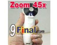 Magnifying Hand Held Zoom 45x Model MG6B-0, High Brightness LED 2 pcs., Diameter 21mm