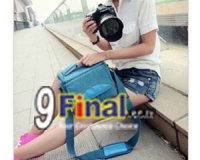 Soudelor Camera Bag ҡͧ digital , MirrorLess Vintage Style  Canvas  6005 -  ( Cyan) [IMP_SB_6005_CY]