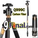 QZSD Q999C Professional Carbon Fiber Tripod Monopod Ball Head For DSLR Camera / Portable Camera Stand / Better than Q999