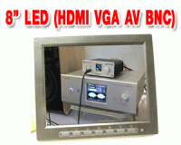 Super 8" TFT LED CCTV Monitor ( VGA+BNC+HDMI,AV) Model 808HD