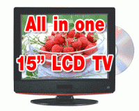 LCD TV All in one 15" with internal DVD Player KJ-1520DVD (TV + DVD + AV + VGA)