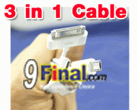 USB Cable with 3 connector (Iphone4, Iphone5, samsung)