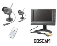 GOSCAM 812AE2 CCTV Receiver and Transmitter with Up to 100m Transmission Range and 7-inch TFT LCD Receiver with 2 camera
