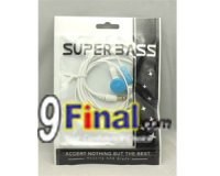 EarPhone Super Bass (no mic) ( white+cyan Color)