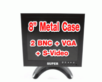 Super 8 LED Monitor 8" Hi Definition Industrail Monitor with BNC/ AV / VGA m.8078 Metal Case