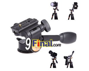 QZSD Q08 Ǻ Aluminum Video Tripod Ball Head 3-way Fluid Head Rocker Arm with Quick Release Plate 1/4" Screw - ꡷ٻ ͻԴ˹ҵҧ