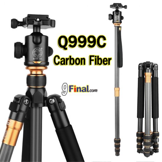 QZSD Q999C Professional Carbon Fiber Tripod Monopod Ball Head For DSLR Camera / Portable Camera Stand / Better than Q999 - ꡷ٻ ͻԴ˹ҵҧ