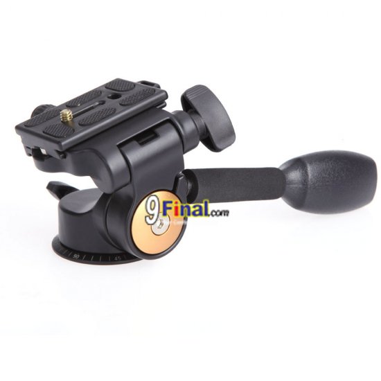 QZSD Q08 Ǻ Aluminum Video Tripod Ball Head 3-way Fluid Head Rocker Arm with Quick Release Plate 1/4" Screw - ꡷ٻ ͻԴ˹ҵҧ