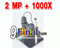 1000X 2 MPixel USB Digital Microscope 8 LED w/Adjustable Stand