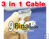 USB Cable with 3 connector (Iphone4, Iphone5, samsung)