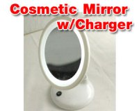 Super Desktop LED Cosmetic Mirror Zoom 3X with Battery Charger 700 Mah (White Color)
