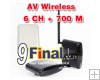 PAT-370 wireless A/V transmitter & receiver ( 6 CH) Support distance 700 meter