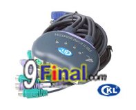 CKL KVM Switch 4 port PS/2 (CKL-341) with 4 Cable Max Res 1920*1440 Band width 250 Mhz